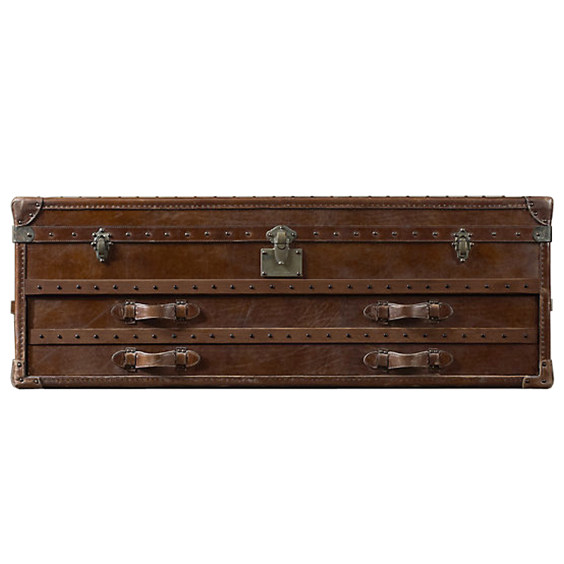 Restoration Hardware Mayfair Steamer Trunk Low Chest Коричневый винтаж в Екатеринбурге | Loft Concept 