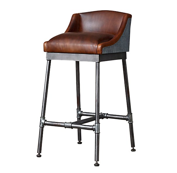 Барный стул Iron Scaffold Bar stool brown Коричневый Серый в Екатеринбурге | Loft Concept 