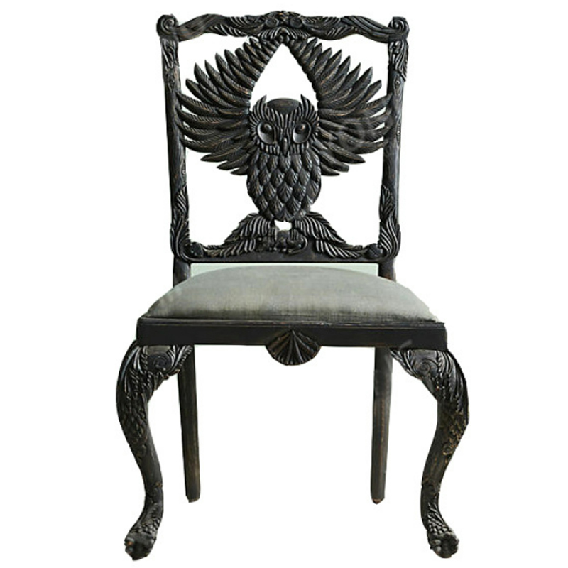 Стул Handcarved Menagerie Owl Dining Chair Черный Черный в Екатеринбурге | Loft Concept 