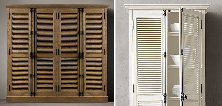 Restoration Hardware Shutter Four-Door Cabinet Шкаф с реечными дверями дуб Restoration Hardware Shutter Four-Door Cabinet Шкаф с реечными дверями дуб - Loft-Concept в Екатеринбурге