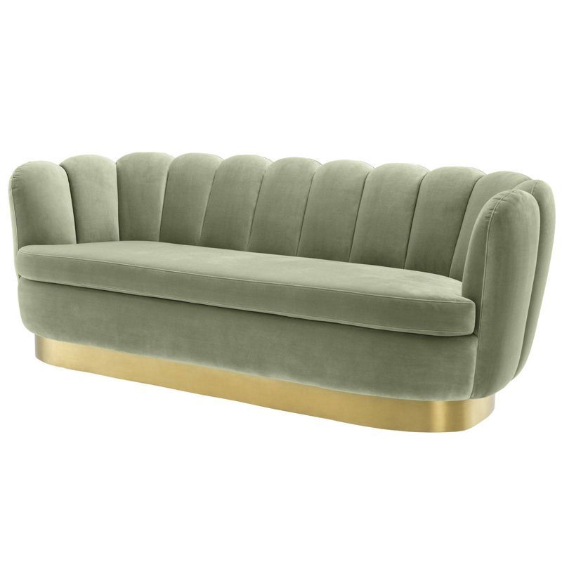 Диван Eichholtz Sofa Mirage pistache green Зеленый шалфей Латунь в Екатеринбурге | Loft Concept 