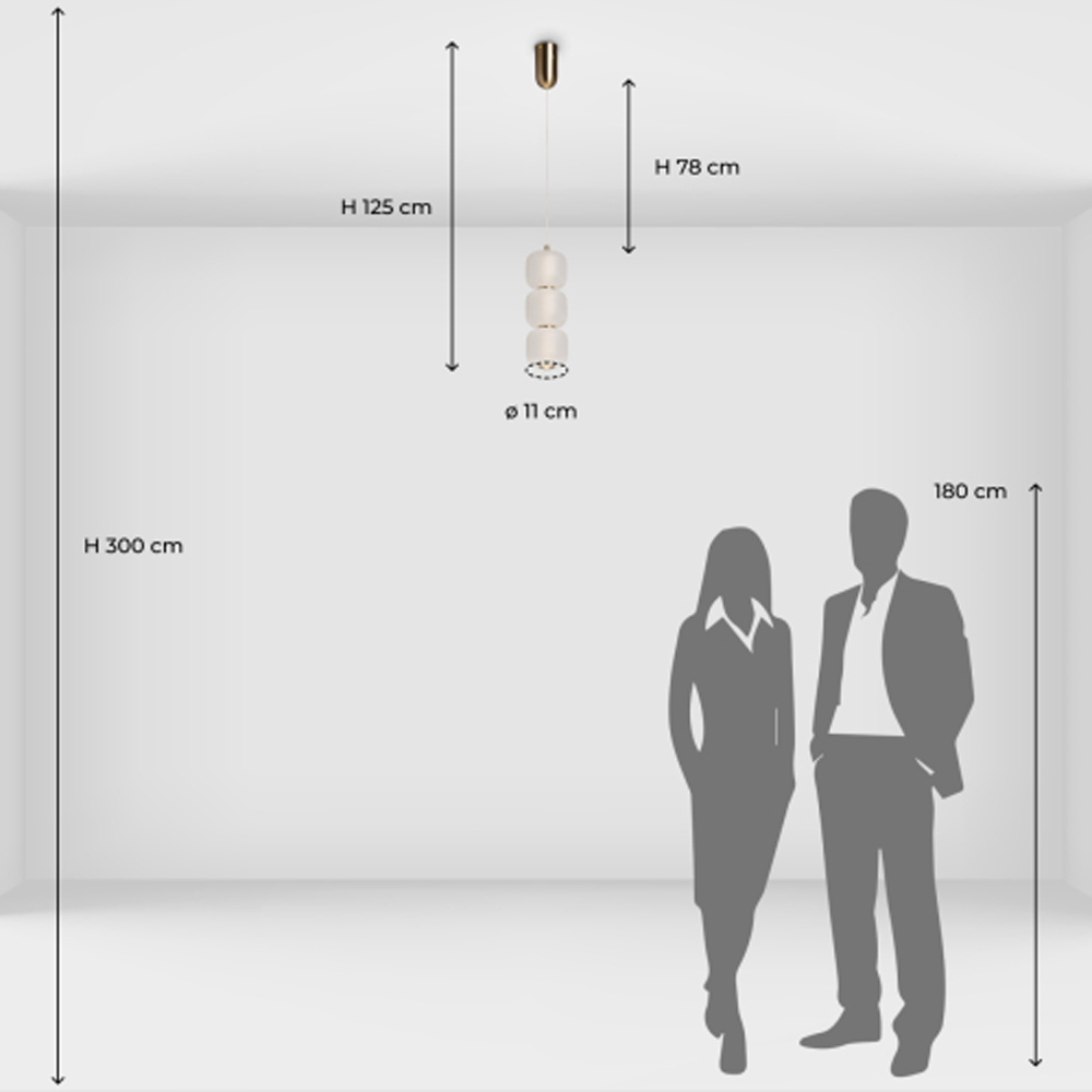 Подвесной светильник с 3-мя округлыми матовыми плафонами из белого стекла Golden Swirl в Екатеринбурге