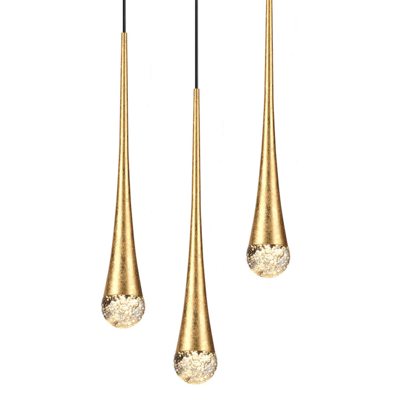 Подвесной светильник Golden Drop Lamp Золотой Прозрачное Стекло в Екатеринбурге | Loft Concept 