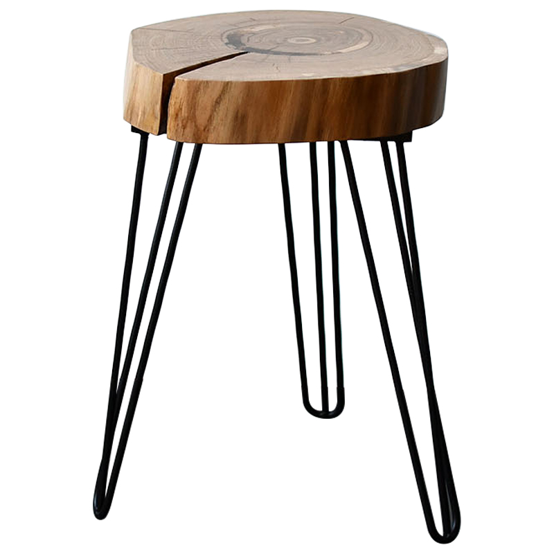 Приставной стол Morley Industrial Metal Rust Side Table Светлый дуб Черный в Екатеринбурге | Loft Concept 