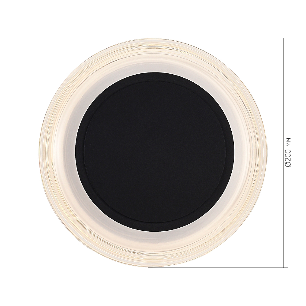 Бра круглое черный/прозрачный Plumpness LED 7 в Екатеринбурге