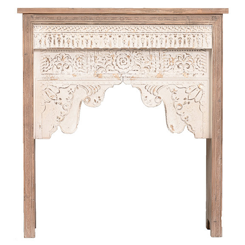 Консоль Indian Antique White Furniture Indra Console Бежевый Древесина в Екатеринбурге | Loft Concept 