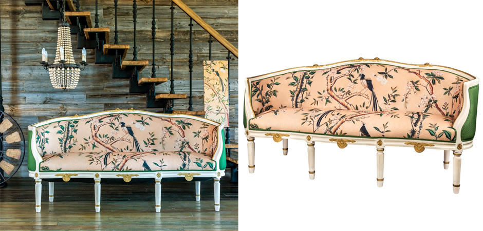 Диван Beige and Green Chinoiserie Sofa - Loft-Concept в Екатеринбурге
