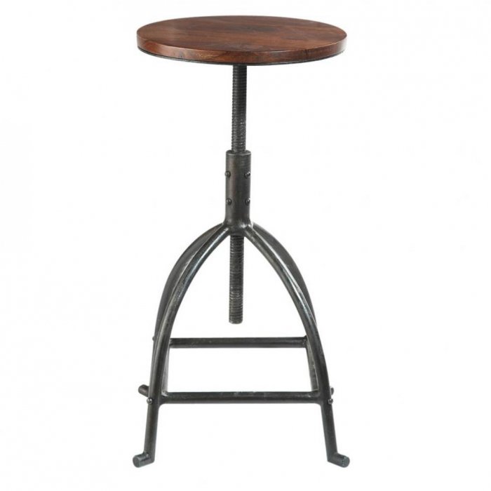 Барный стул Industrial Bar Oak Barstool Сталь Коричневый в Екатеринбурге | Loft Concept 