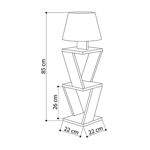 Торшер белый с каркасом с 2-мя полками и тканевым абажуром KOZENA SIDE FLOOR LAMP WHITE в Екатеринбурге