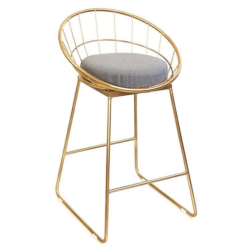 Барный стул Iron bar chair Golden Глянцевое золото Серый в Екатеринбурге | Loft Concept 