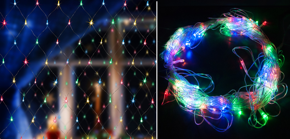 Гирлянда-Сетка Цветные светодиоды - Loft-Concept в Екатеринбурге