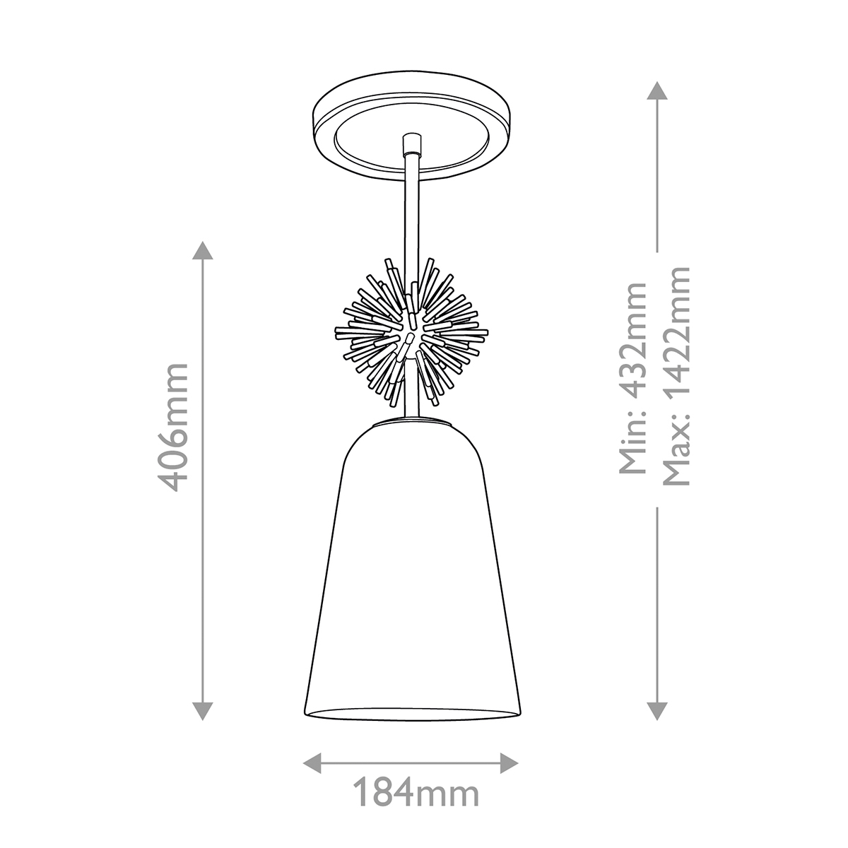 Подвесной светильник золотого цвета с колоколообразным стеклянным плафоном и декоративным элементом Elstead Lighting в Екатеринбурге