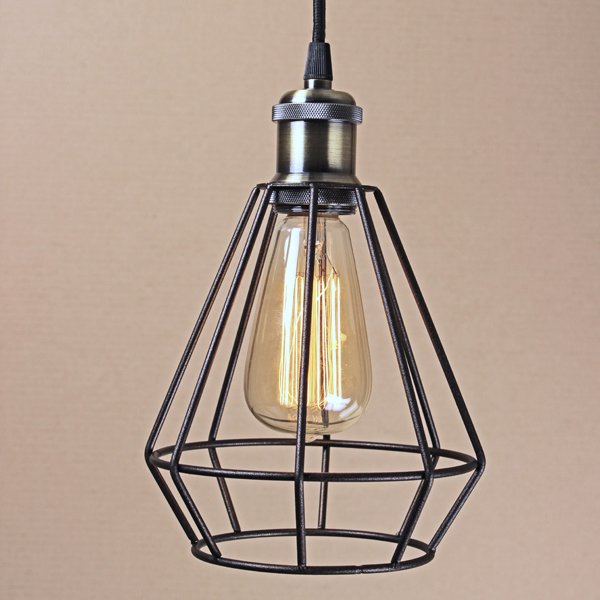 Подвесной светильник Wire Cage Pendant Punch Black Черный в Екатеринбурге | Loft Concept 