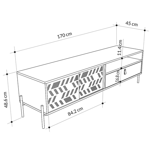 ТВ-тумба с раздвижными дверцами Mallin Metal TV Stand в Екатеринбурге