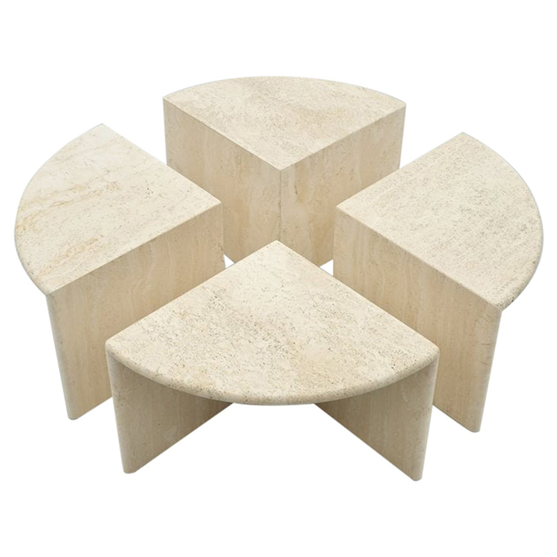 Модульный кофейный стол Set of Four Travertine Side or Coffee Tables Бежевый Песочный в Екатеринбурге | Loft Concept 