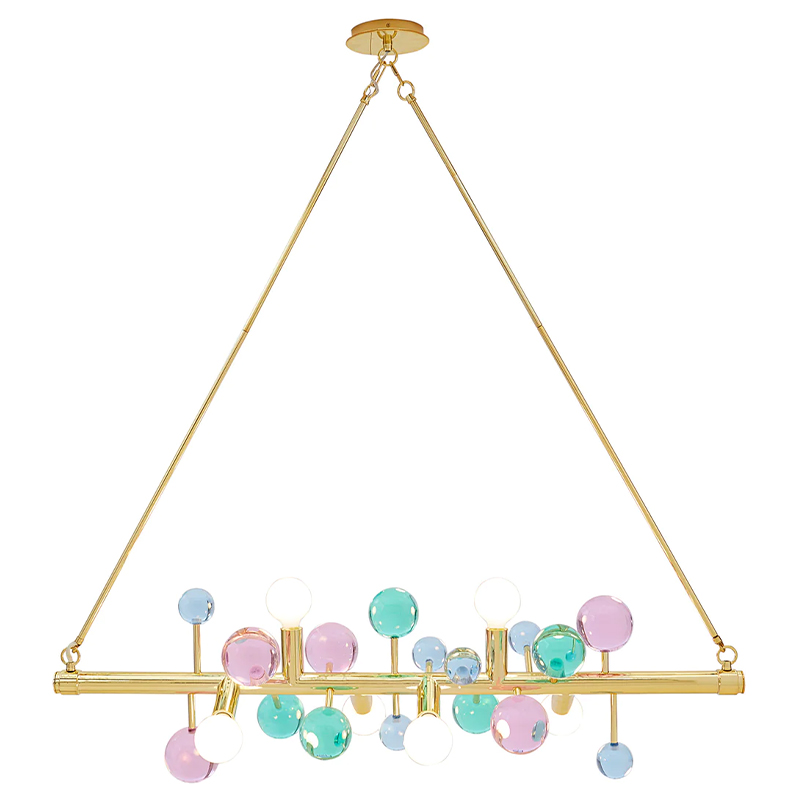 Светильник Jonathan Adler GLOBO SIX-LIGHT LINEAR CHANDELIER Multi Мульти Золотой в Екатеринбурге | Loft Concept 