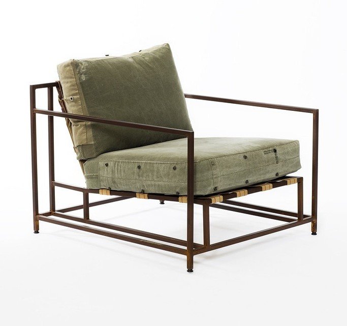 Кресло Inheritance Armchair Olive Military Fabric Оливковый в Екатеринбурге | Loft Concept 