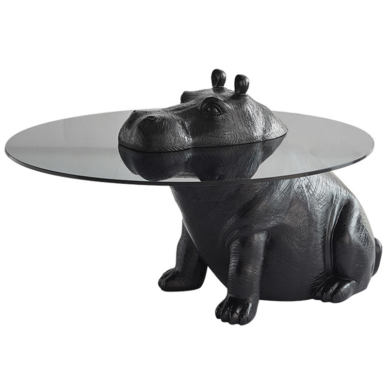 Кофейный Стол Бегемот Hippo Sitting Coffee Table Черный Прозрачный в Екатеринбурге | Loft Concept 