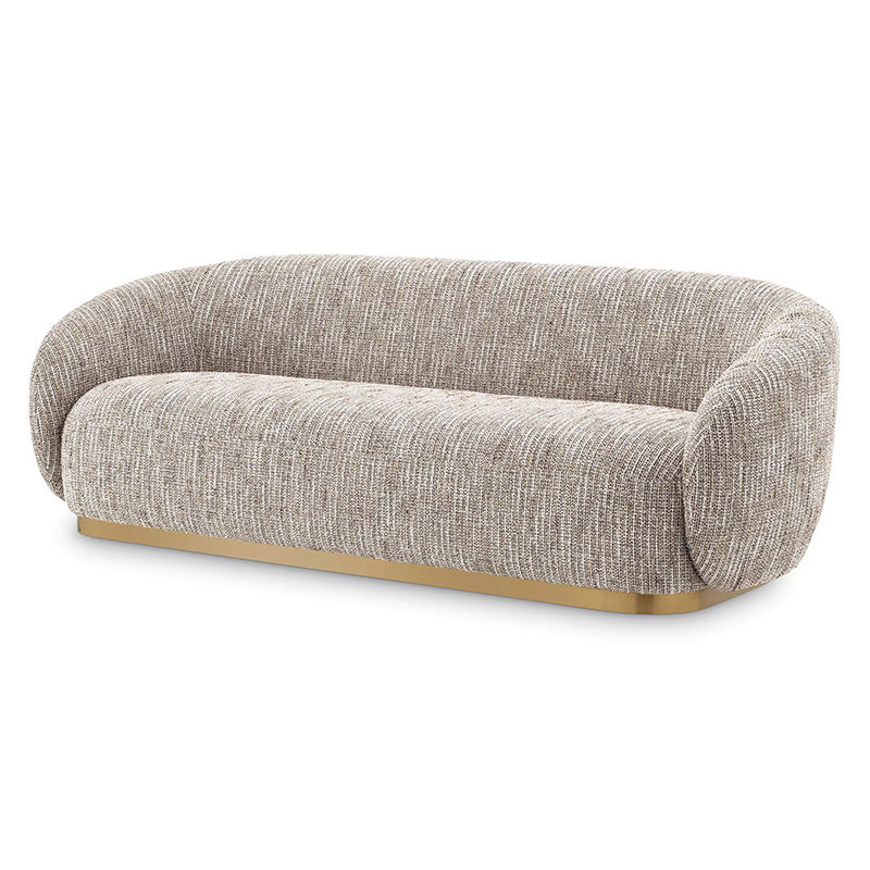 Диван Eichholtz Sofa Brice Mademoiselle Beige Бежево-серый Латунь в Екатеринбурге | Loft Concept 