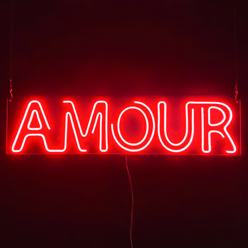 Неоновая настенная лампа Amour Neon Wall Lamp Прозрачный Красный в Екатеринбурге | Loft Concept 