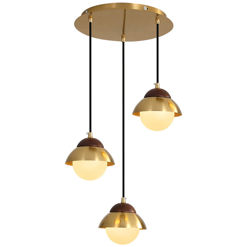 Люстра Roch Wooden Eco Light Chandelier Латунь Коричневый Белый в Екатеринбурге | Loft Concept 