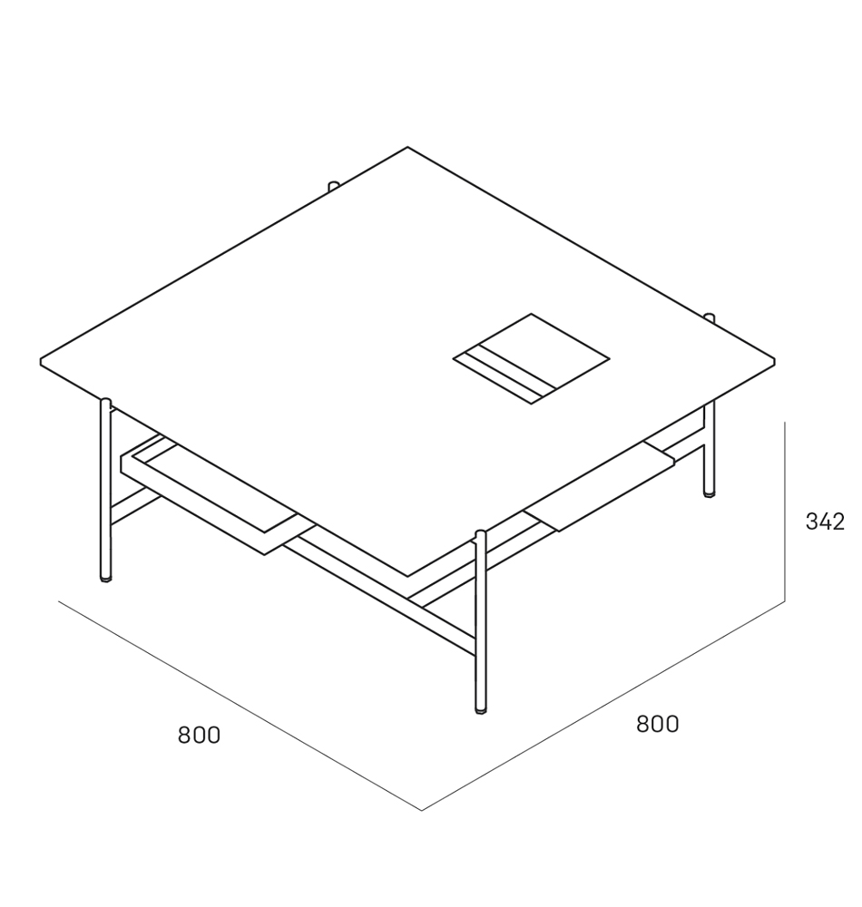 Karat журнальный столик цвета тёмный камень с съемным подносом в Екатеринбурге