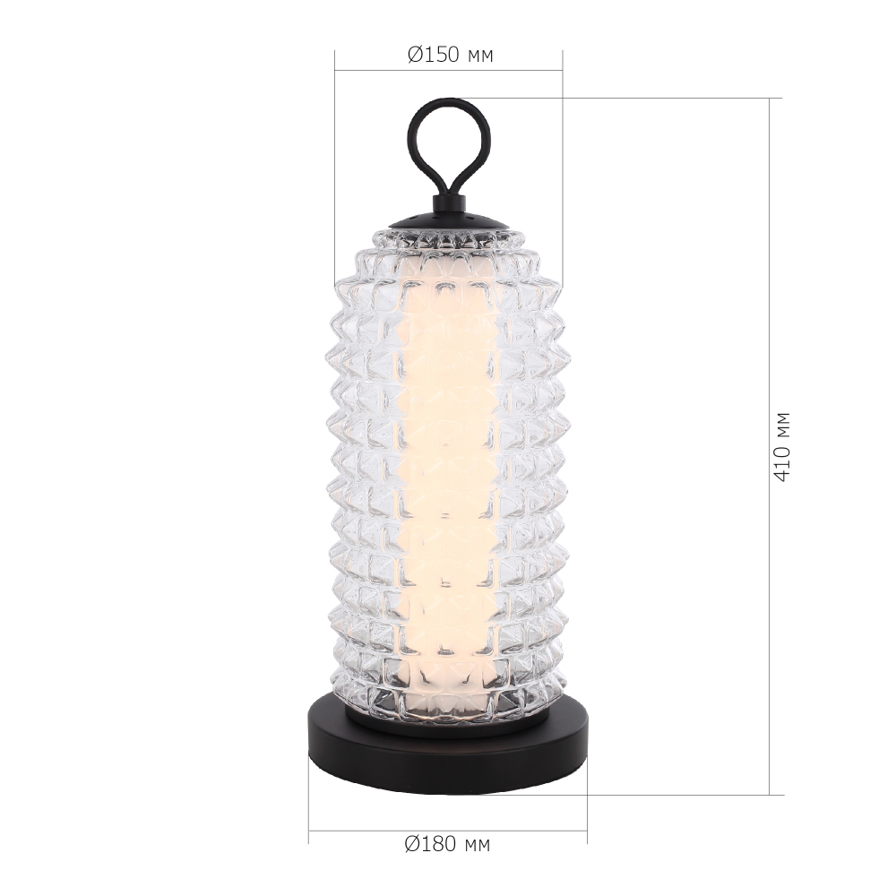 Настольная лампа с прозрачным факутрным стеклянным плафоном Sonora в Екатеринбурге