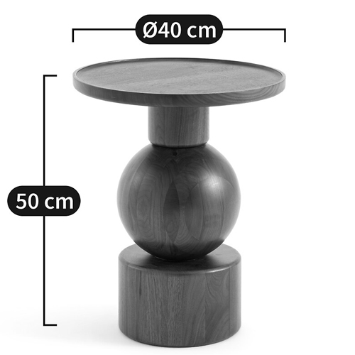 Приставной столик из массива Kobe Dark Wooden Side Table в Екатеринбурге