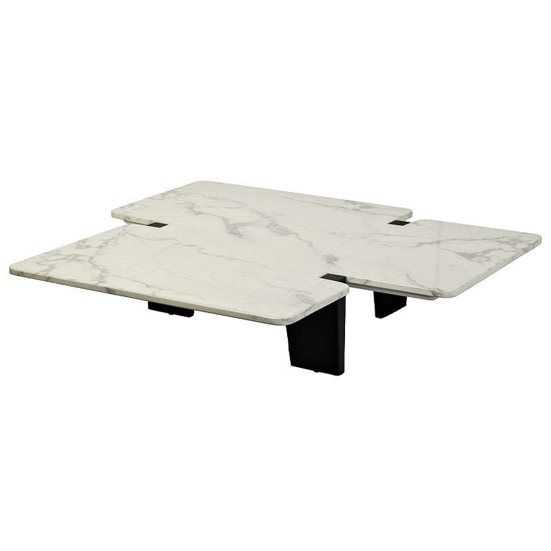 Кофейный стол Lewys Marble Coffee Table Белый Мрамор Bianco Коричневый в Екатеринбурге | Loft Concept 