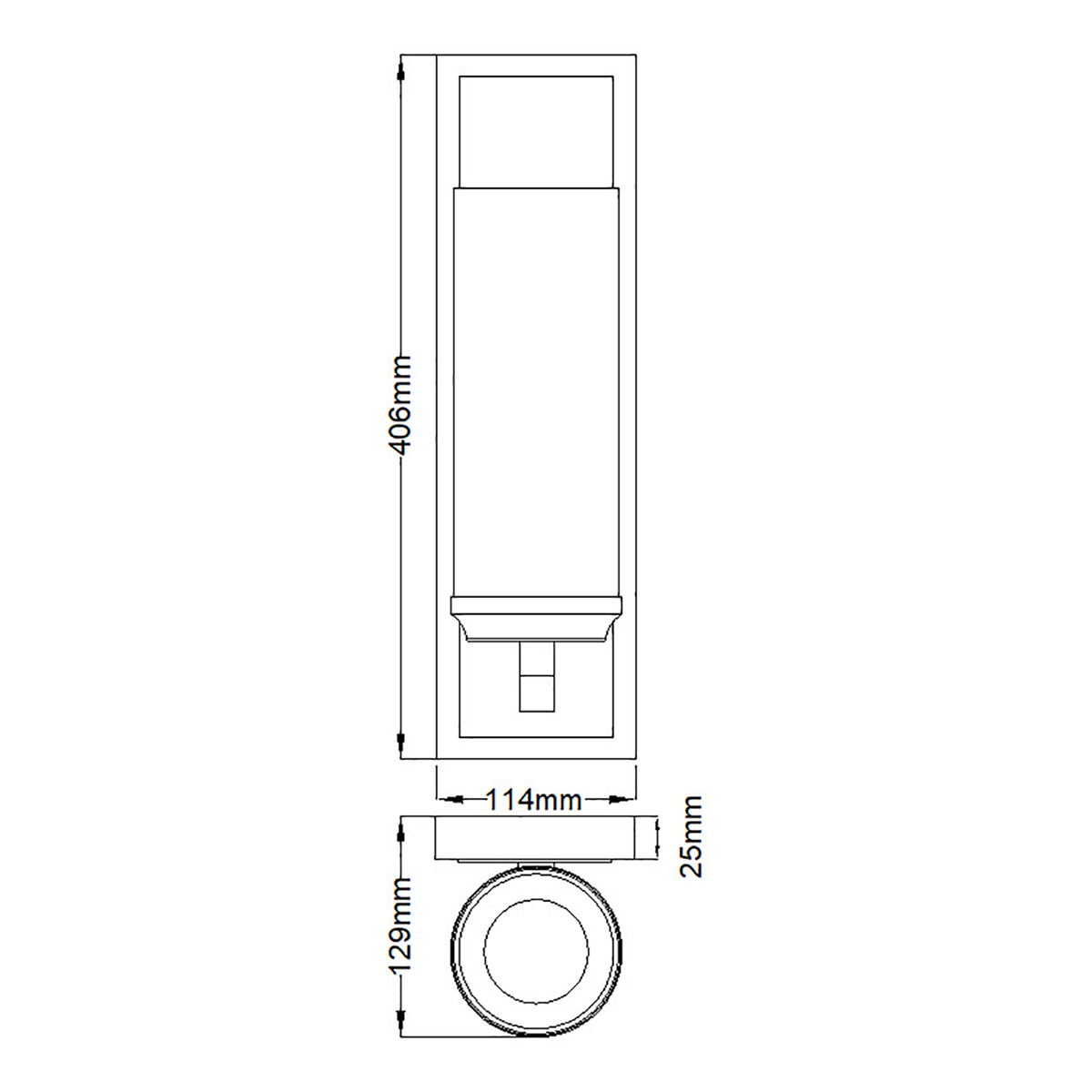 Бра для ванных комнат с белым цилиндрическим плафоном на прямоугольном основании цвета хром Feiss в Екатеринбурге
