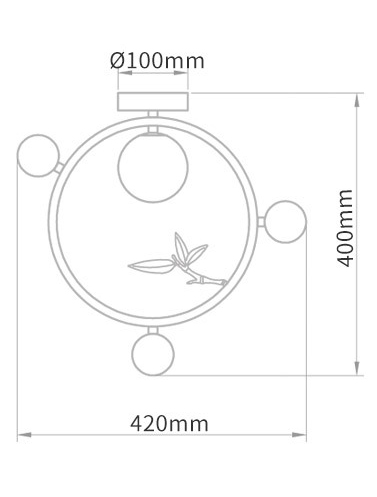 Потолочный светильник Metal Wood Ring Leaf в Екатеринбурге