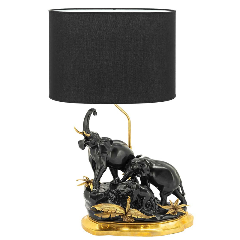 Настольная лампа ABHIKA TABLE LAMP ELEPHANT Черный Золотой в Екатеринбурге | Loft Concept 