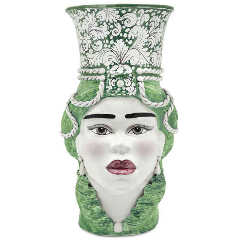 Ваза Vase Moro Lady Giant Ornate Green Зеленый Белый в Екатеринбурге | Loft Concept 