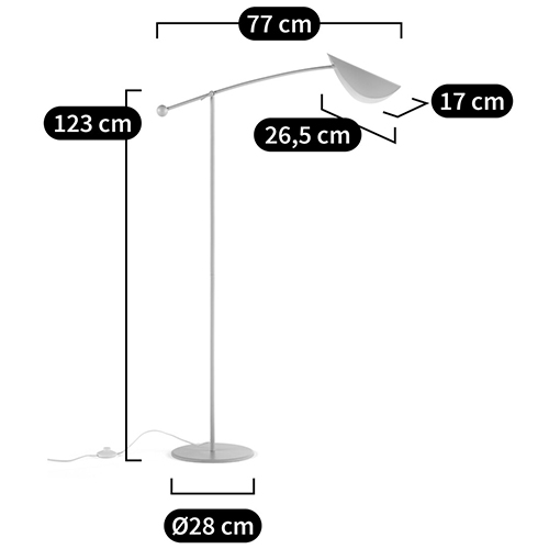 Торшер с поворотным плафоном Aracea Beige Floor Lamp в Екатеринбурге