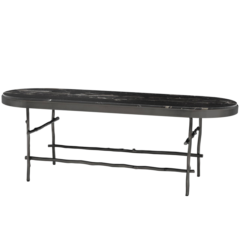 Кофейный стол Eichholtz Coffee Table Tomasso Черный Мрамор Nero Темная бронза в Екатеринбурге | Loft Concept 