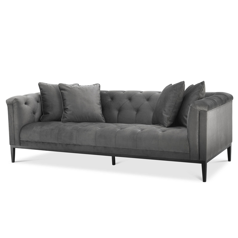 Диван Eichholtz Sofa Cesare Grey Серый Темная бронза в Екатеринбурге | Loft Concept 