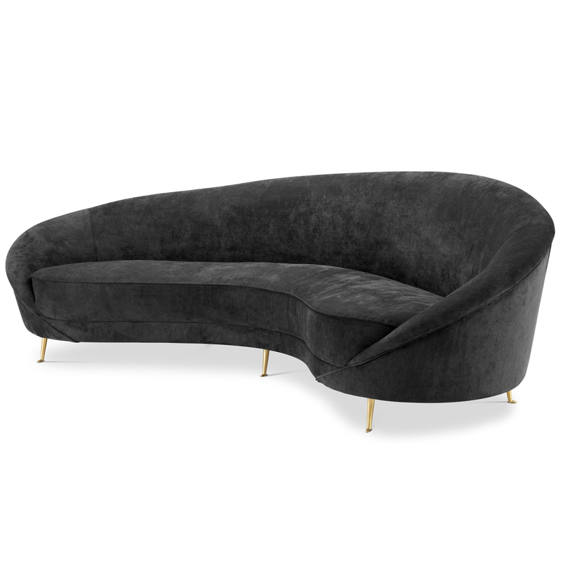 Диван Eichholtz Sofa Provocateur Black Черный Латунь в Екатеринбурге | Loft Concept 