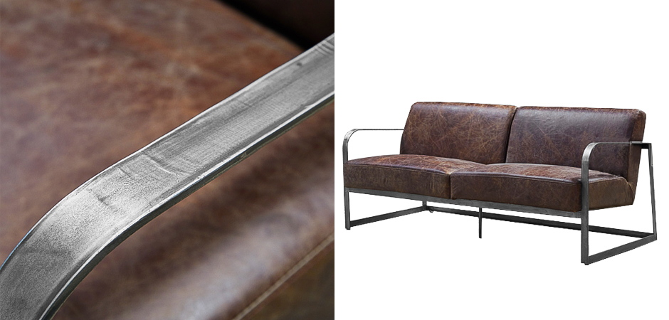 Диван Brutal Brown Vintage Leather Sofa - Loft-Concept в Екатеринбурге