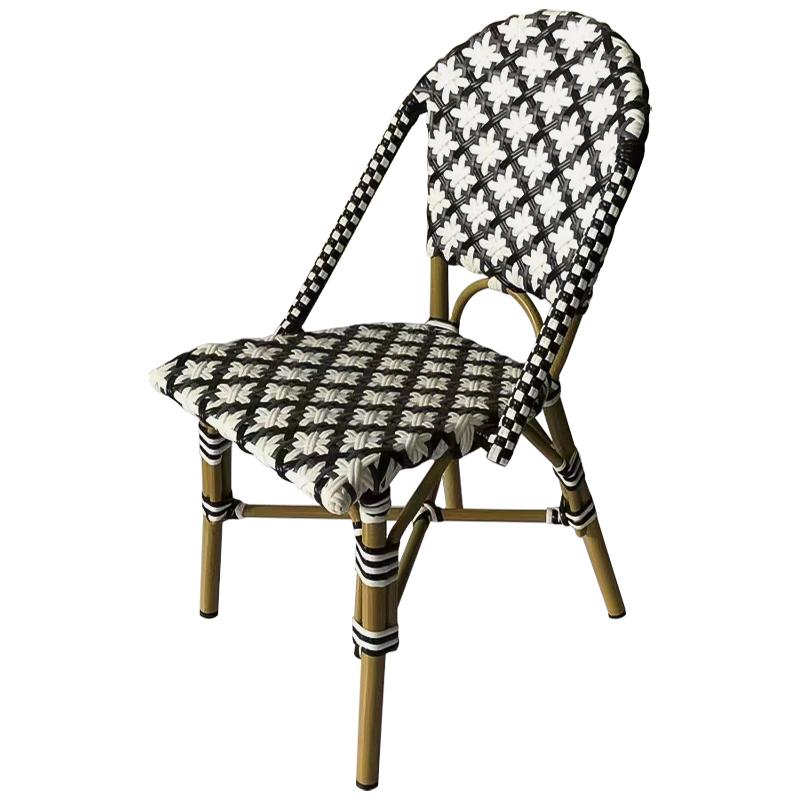 Стул ротанг Wicker Mathis Rattan Chair Черно-белый Древесина в Екатеринбурге | Loft Concept 