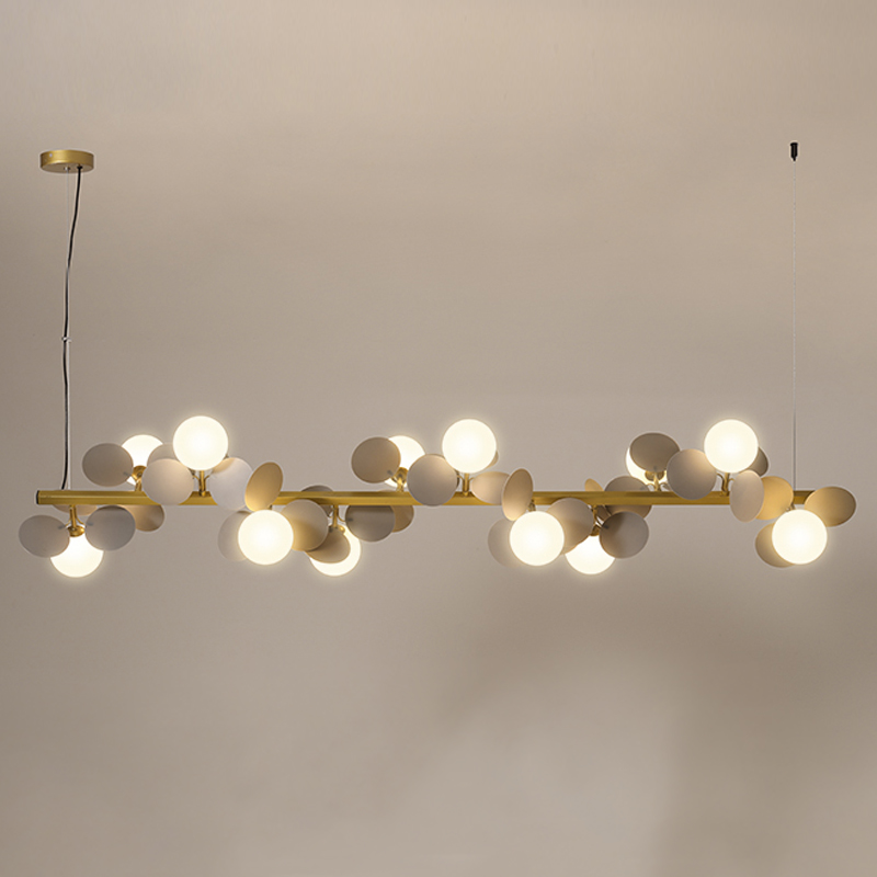 Люстра MATISSE Chandelier Line Золотой Белый Светло-серый в Екатеринбурге | Loft Concept 