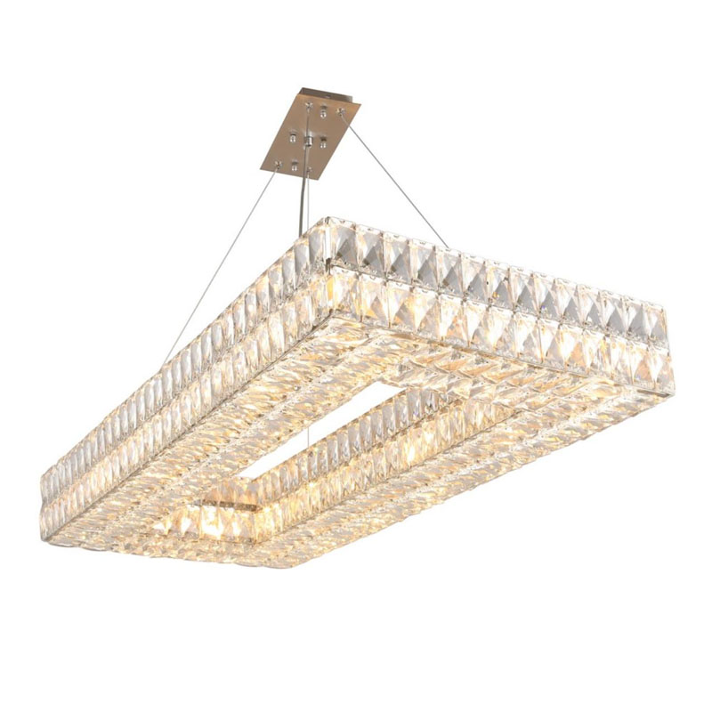 Люстра Crystal Regena Silver Rectangle Chandelier 100 Прозрачный Хром в Екатеринбурге | Loft Concept 