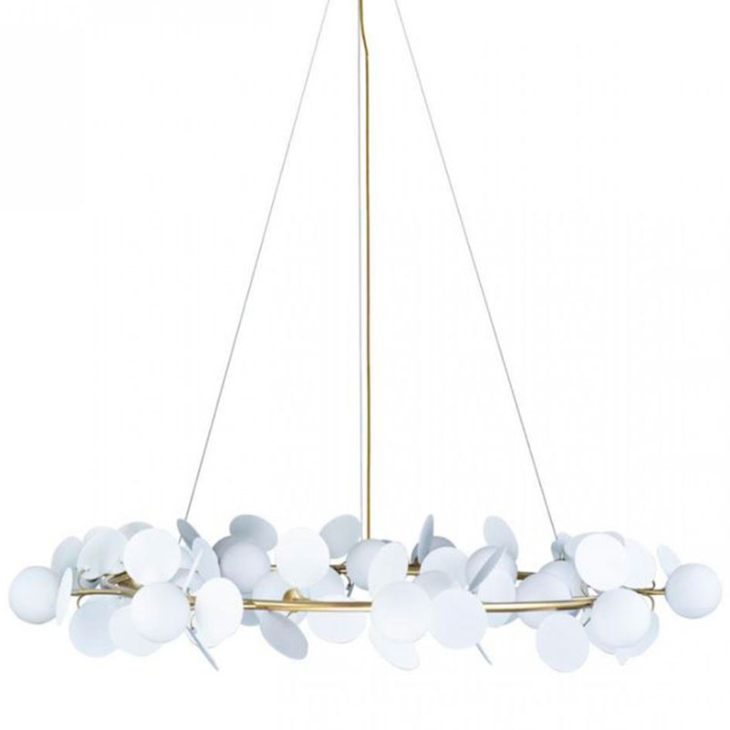 Люстра MATISSE Chandelier White диаметр 130 Белый Золотой в Екатеринбурге | Loft Concept 