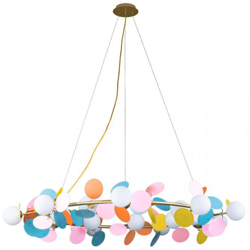 Люстра MATISSE Chandelier circle multicolor диаметр 130 Мульти Золотой в Екатеринбурге | Loft Concept 