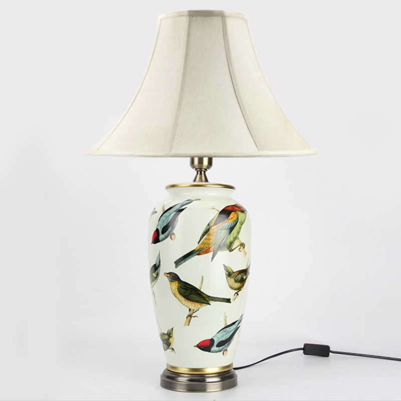 Настольная лампа Birds Blue Table lamp Белый Мульти Золотой в Екатеринбурге | Loft Concept 