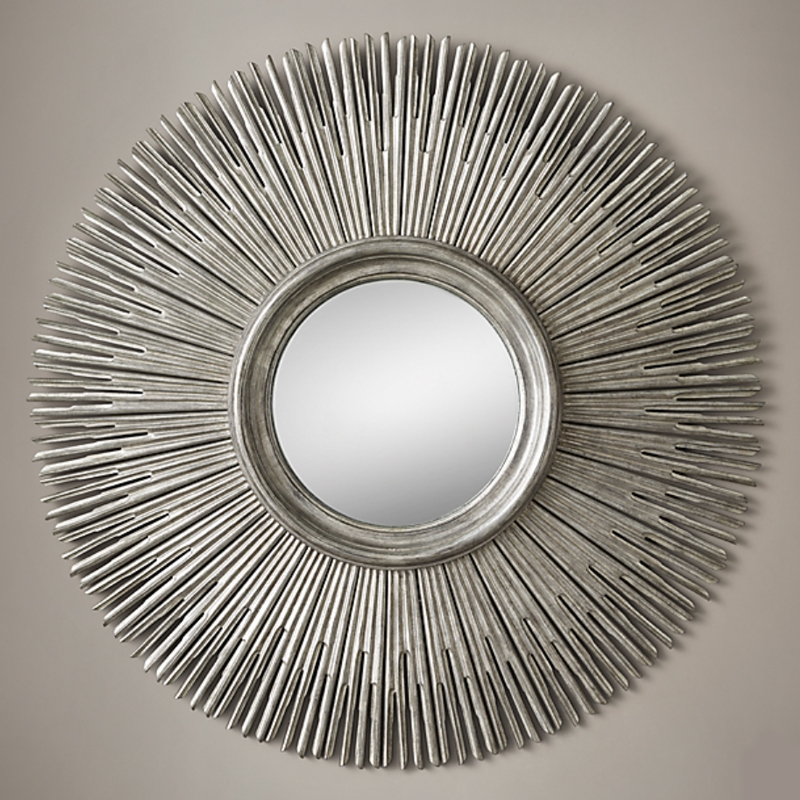 Restoration Hardware ROUND SUNBURST MIRROR Silver Серебро винтаж в Екатеринбурге | Loft Concept 