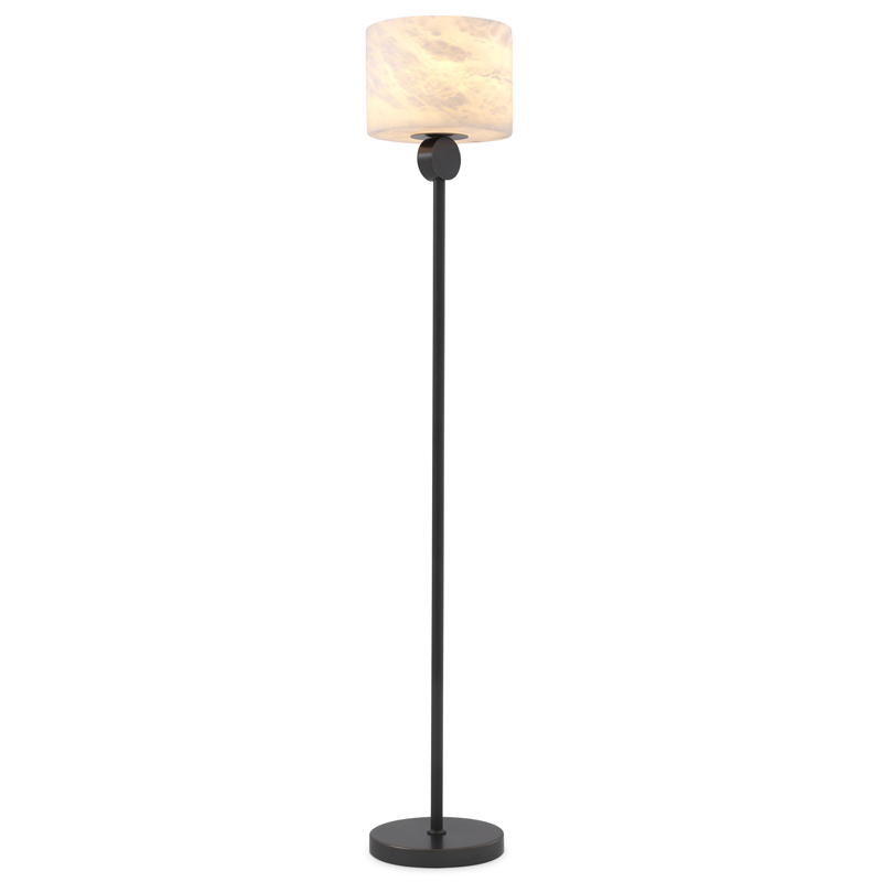 Торшер Eichholtz Floor Lamp Etruscan Bronze Темная бронза Белый в Екатеринбурге | Loft Concept 