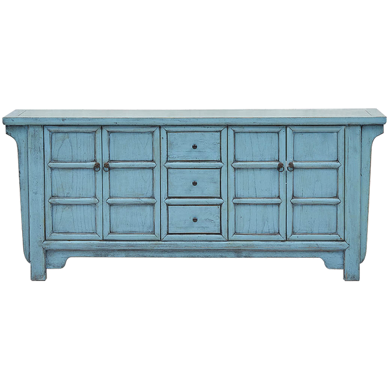 Комод в китайском стиле Blue Chest of Drawers Chinese Collection Голубой Коричневый в Екатеринбурге | Loft Concept 