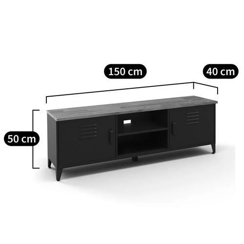 ТВ-тумба из металла и столешницей из массива дуба Metal Wood TV-Stand в Екатеринбурге