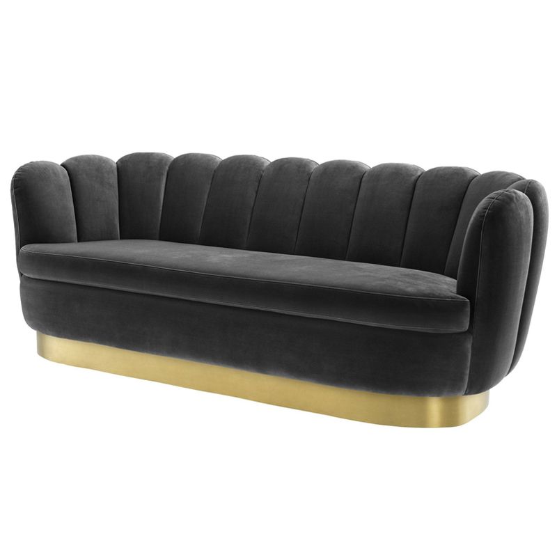 Диван Eichholtz Sofa Mirage dark grey Серый Латунь в Екатеринбурге | Loft Concept 