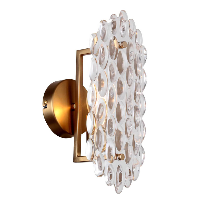 Бра Textured Glass Chandelier sconce oval Глянцевое золото Прозрачное Стекло в Екатеринбурге | Loft Concept 